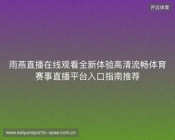 雨燕直播在线观看全新体验高清流畅体育赛事直播平台入口指南推荐